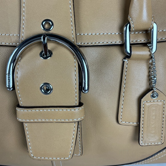 Coach‎ Vintage Hampton Soho shoulder Buckle Bag Camel Tan Leather Satchel Fall - Picture 4 of 15